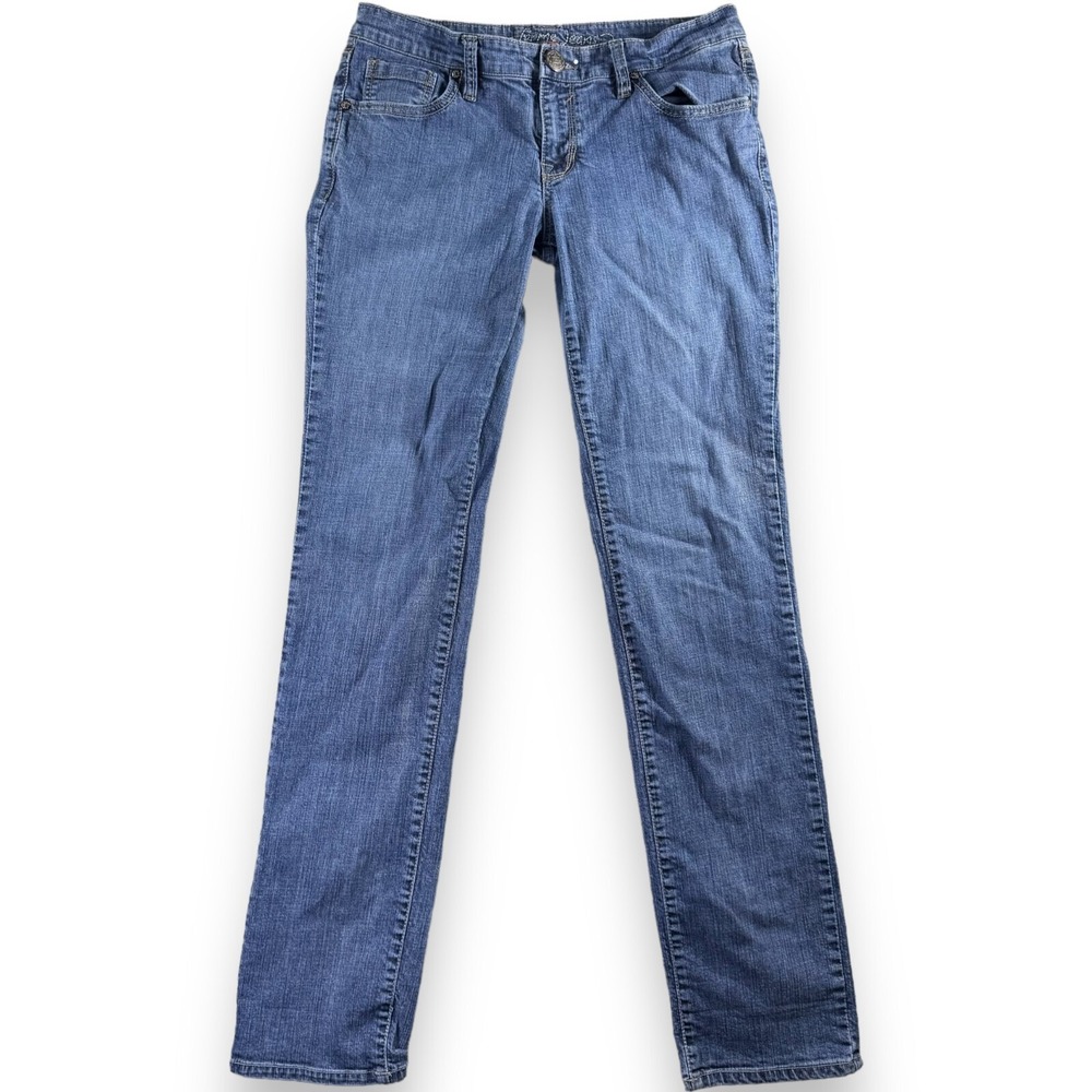 ForMe Tailored Jeans Womens 11 Light Blue Straight Leg Embroidered Back Pocket